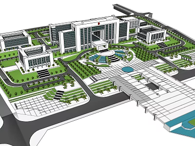 Modern Office Building Administrative Center 3d model