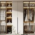 Modern wardrobe wardrobe combination 3d model