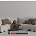 Modern Multiplayer Sofa Multiplayer Curved Sofa 3d model