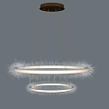 Modern Crystal Chandelier Design with Double Layer Hanging Lighting Fixture 3d model