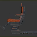 Futuristic Orange And Black Gaming Chair With Logo On Backrest And Ergonomic Armrests