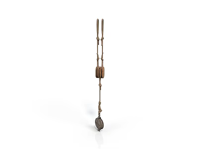 Antique Metal Tool Featuring Vertical Connected Rods And Flat Bottom Component 3d model
