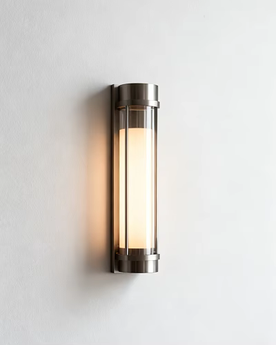 Modern Wall Lamp Design With Metallic Frame And Transparent Glass Shade 3d model