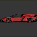 Red Super Sports Car With Streamlined Design Black Accents And Rear Spoiler