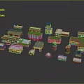 Colorful Residential Building Models Showcasing Various Styles And Unique Roof Designs