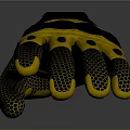 Black and Yellow Mesh Glove with Black Palm and Yellow Fingers and Small Wrist Logo