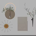 Modern Wall Decor With Round Mirror Plant Decor Star Shaped Clock And Geometric Art