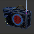 Vintage Black Portable Radio Speaker With Handle And Classic Retro Design