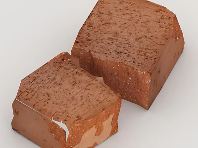 Other Brown Textured Blocks With Natural Surface Cracks And Glossy Finish 3d model