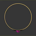 Golden Bangle With Pink Lotus Decoration And Shiny Circular Frame