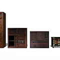 Wooden Console Cabinet And Side Cabinet With Storage Drawers Glass Doors Modern Design