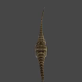 Dinosaur Game Movie Character with Red Head Long Neck and Striped Body