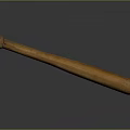 Vintage Wooden Baseball Bat With Smooth Surface On Gray Background 3d model