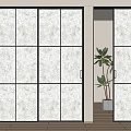 Modern DuPont paper sliding door DuPont paper sliding door 3d model