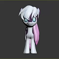 Cute Animated Pony Character With White Pink Mane And Blue Eyes