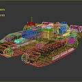 Futuristic Battle Tank with Heavy Armor Cannon Worn Tracks and Mechanical Design
