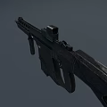 Modern Tactical Rifle With Black Design And Military Style Components