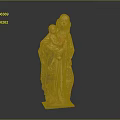 Madonna and Child Religious Sculpture With Colorful Robes Gold Accents and Intricate Design