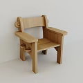 Handcrafted Natural Solid Wood Armchair With Minimalist Stylish Design Suitable For Indoor Home Use