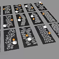 Stepping Stone Pathway Designs With Various Patterns Small Plants And LED Lights 3d model