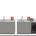 Modern Bathroom Vanity Cabinet with Sink Faucet Laundry Appliance and Storage