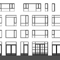 Modern floor-to-ceiling windows and doors 3d model