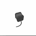 Black Square Electronic Device With Ventilation Holes And Attached Power Cable