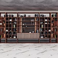 Modern bookcase background combination cabinet 3d model