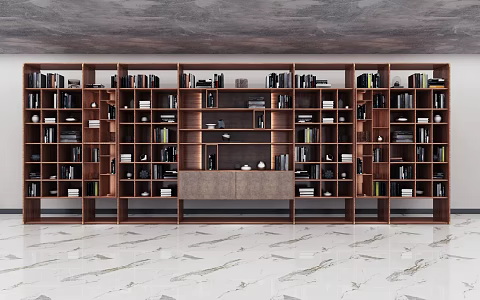 Modern bookcase background combination cabinet 3d model