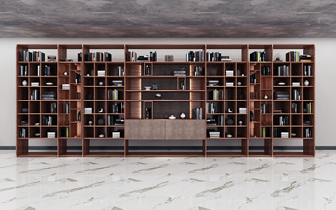 Modern bookcase background combination cabinet 3d model