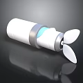 White Cylindrical Propulsion Device With Silver Ring Blue Connecting Section And White Propeller