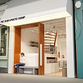 Modern Digital Store With Open Entrance Display Shelves And Electronics Products