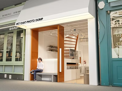 Modern Digital Store With Open Entrance Display Shelves And Electronics Products 3d model