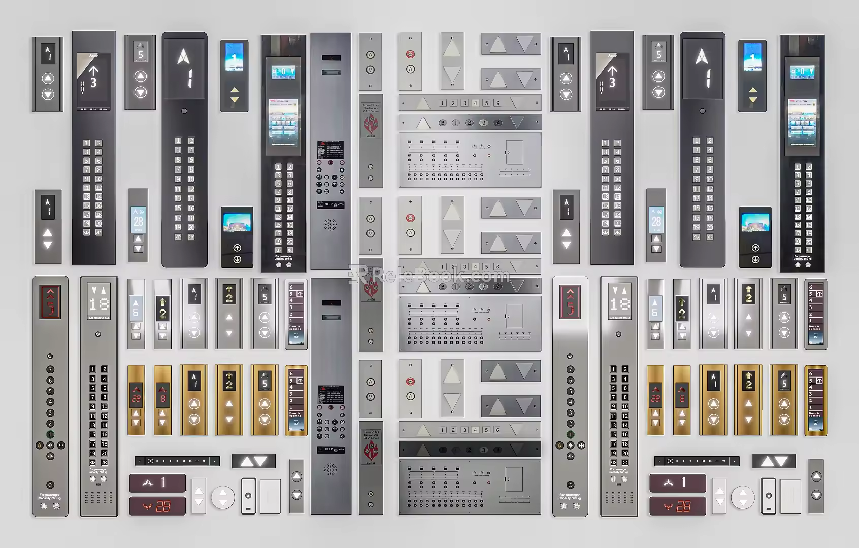 Modern Elevator Button Elevator Switch Elevator Operation Panel Button Elevator Button Elevator Component 3d model