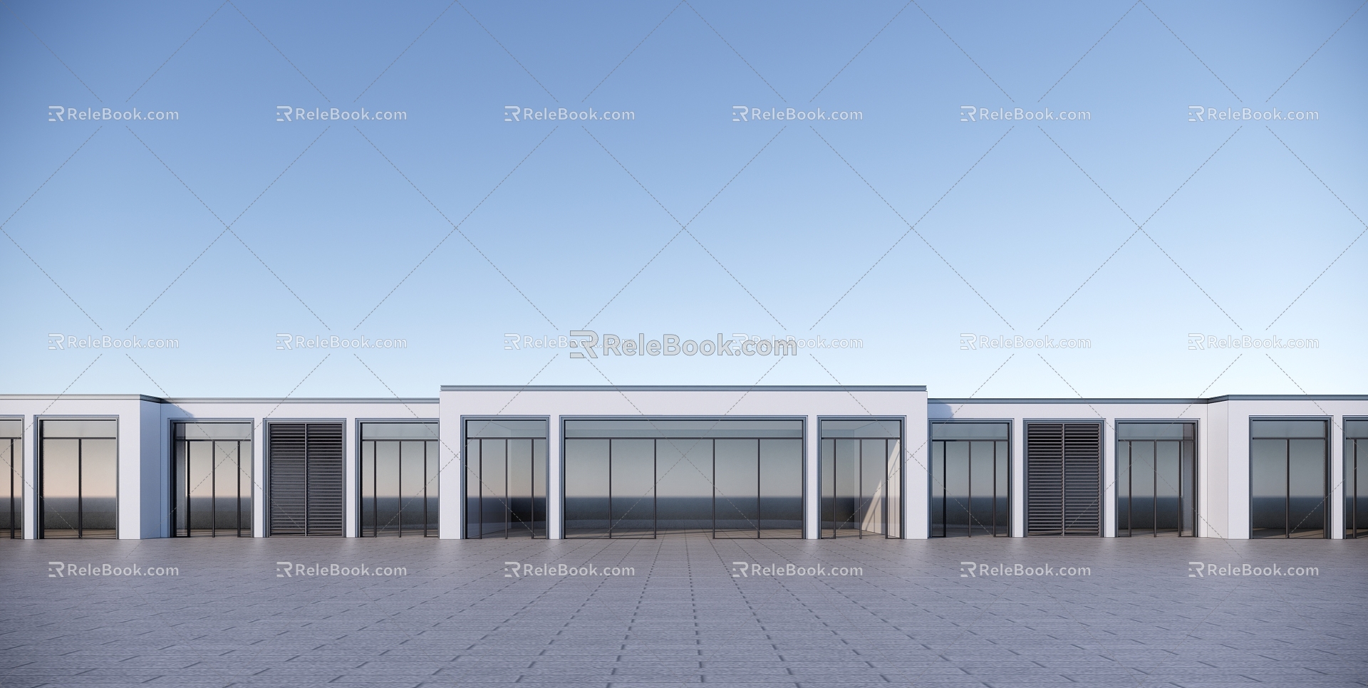 Modern Commercial Street Simple Street Commercial 3d model