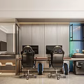 Modern Hotel Guest Room Interior With Gaming Chairs Dual Monitors And Work Desk