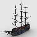 Lego LEGO Toy Building Blocks Boat Ancient Warship Wooden Boat Building Boat Windboat Retro Warship Retro Boat Pirate Boat 3d model