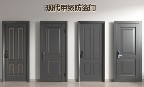 Modern Paint Security Door Steel Entry Door Class A Security Door Swing Door 3d model