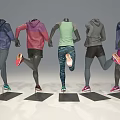 Model running trotting running figure nike sports 3d model