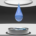 Technology Exhibition Hall Featuring Floating Water Drop And Earth Surface
