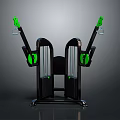 Black And Green Home Gym Fitness Machine With Arm Handles And Weight Plates