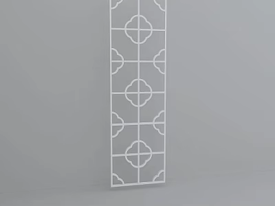 Modern Tech Exhibition Hall Interior Featuring White Geometric Pattern Decorative Screen 3d model