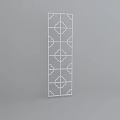 Modern Tech Exhibition Hall Interior Featuring White Geometric Pattern Decorative Screen 3d model