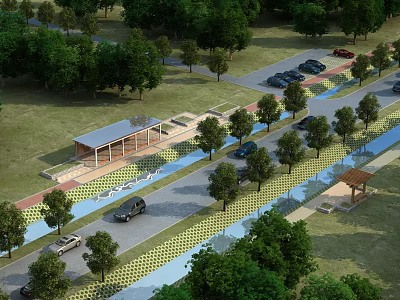 Modern Landscape River Landscape 3d model