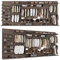 Organized Modern Wardrobe Interior With Hanging Clothes Shoes And Storage Shelves