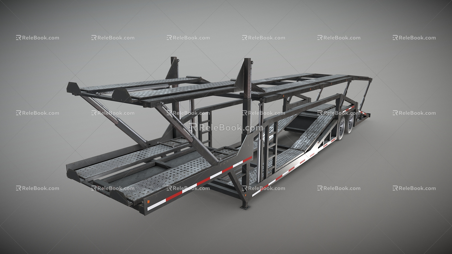 Car transport trailer trailer trailer car consignment frame 3d model