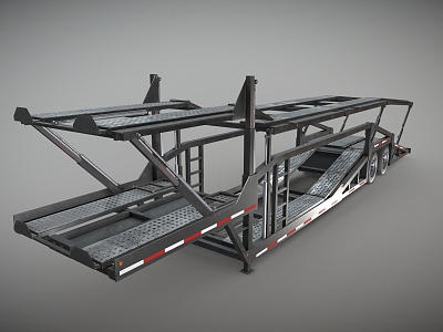 Car transport trailer car consignment frame 3d model