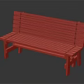 Outdoor Wooden Bench Natural Wood Color Long Seat Simple Design