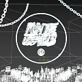 Art Installation With Run The Jewels In Circular Frame Chains And Brick Wall Background