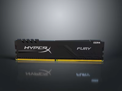 High Performance HyperX FURY DDR4 RAM Module for Desktop Computers 3d model
